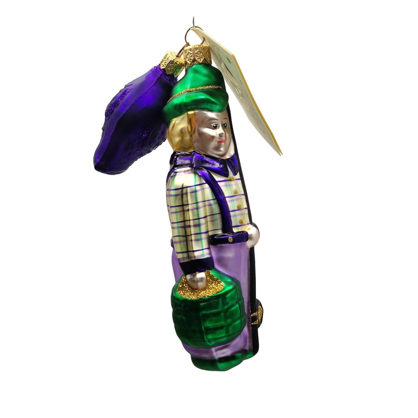 Patricia Breen Fisherboy and Fish Purple Summer Nautical Christmas Tree Ornament