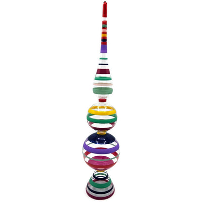 Christopher Radko Shiny Brite Finial Striped Clear Glass Christmas Tree Topper