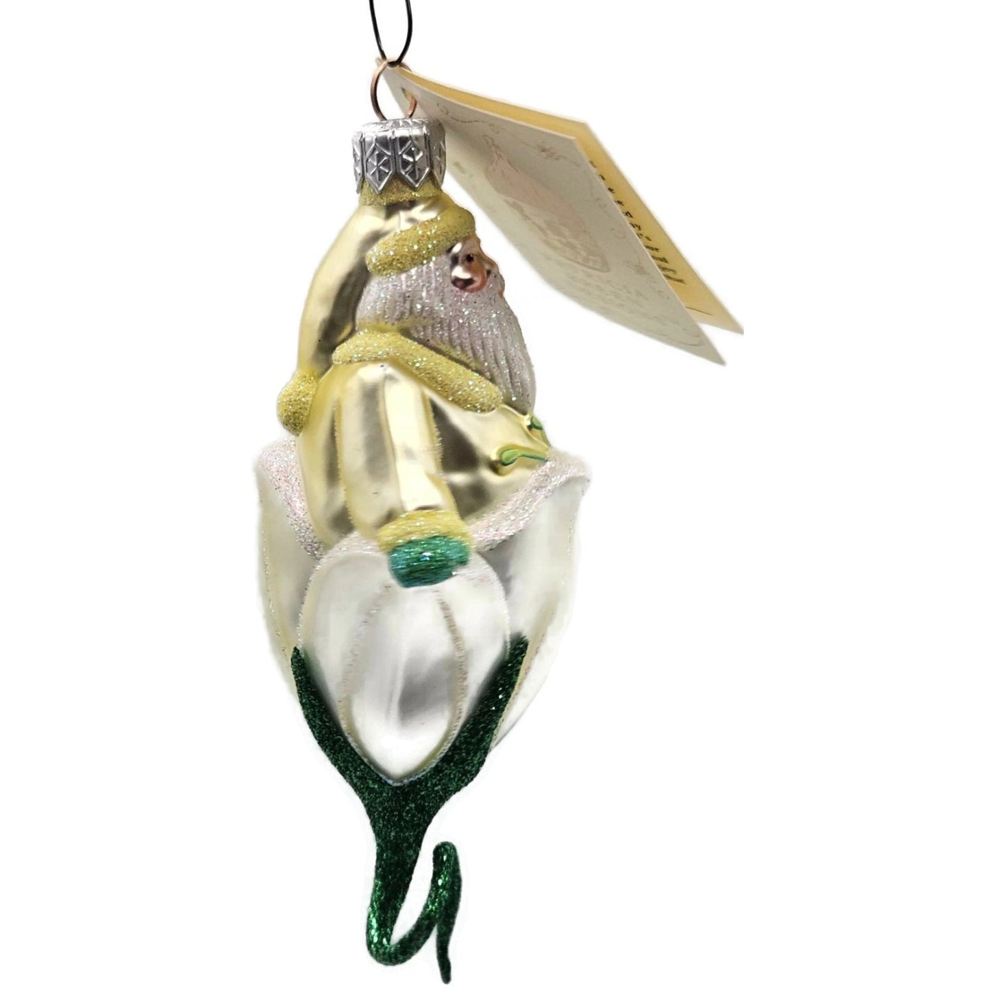 Patricia Breen Bluebell Yellow Santa Pearl Flower Spring Christmas Tree Ornament