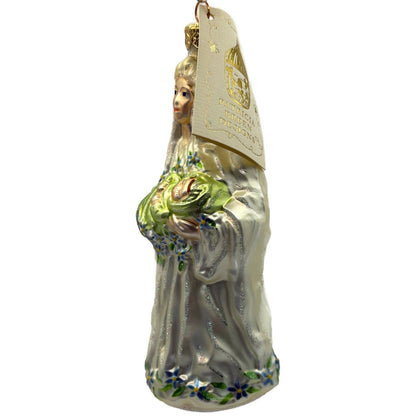 Patricia Breen Bountiful Madonna Flowers Pearl White Christmas Tree Ornament