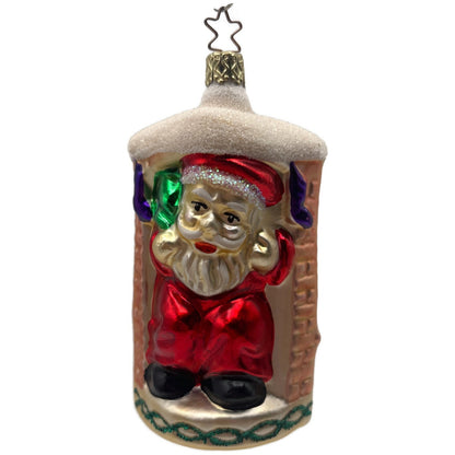 Old World Christmas 1996 Santas Visit German Glass Ornament Signed EM Merck