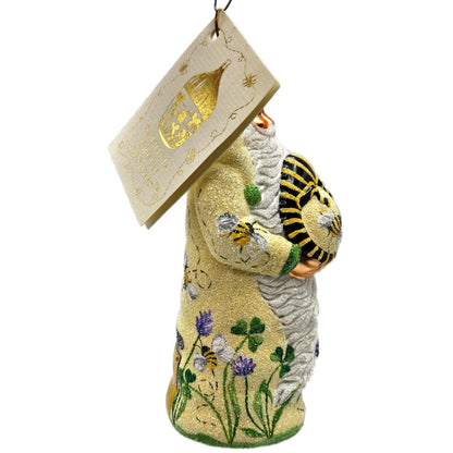 Patricia Breen Santa With Chameleon Colourful Bees Clover Honey Spring Ornament