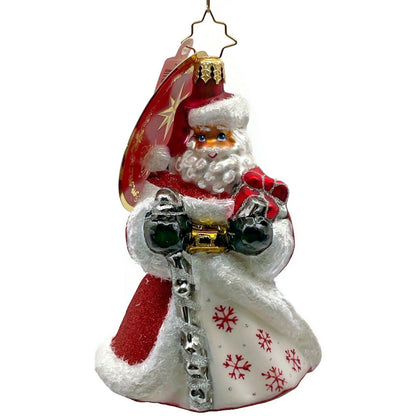 Christopher Radko Santas Flurry of Joy Snowflakes Christmas Decor Ornament