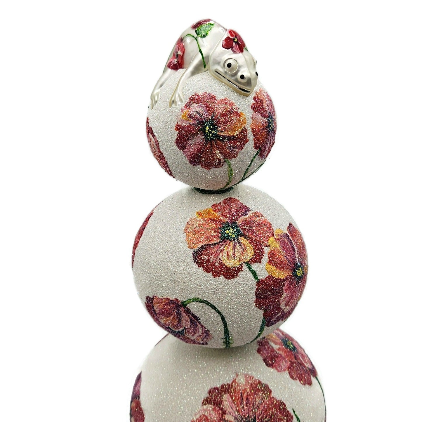 Patricia Breen Chameleon Finial Poppies Spring Christmas Holiday Tree Topper