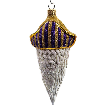 Patricia Breen Pirate Rex Gold Purple Striped Nautical Christmas Ornament OOAK