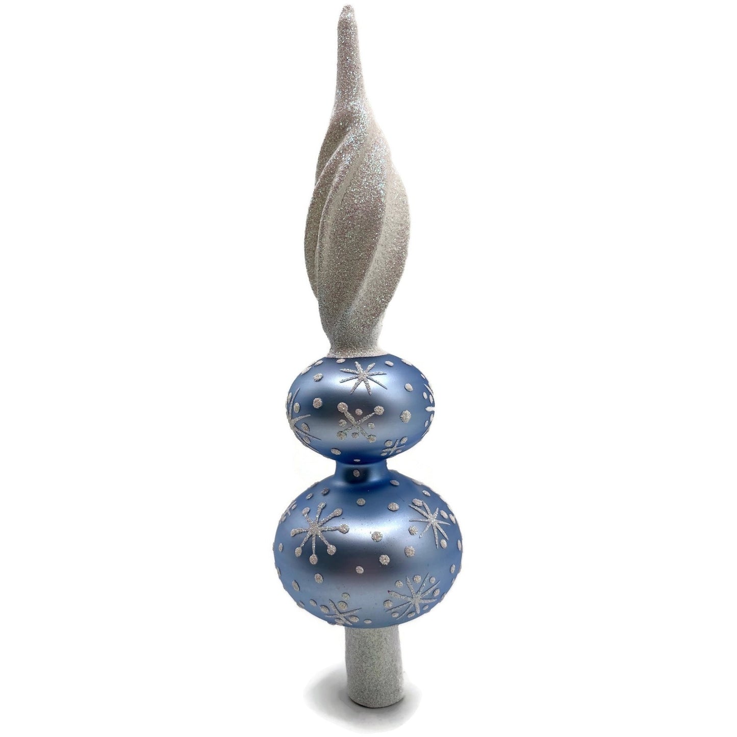 Patricia Breen Miniature Blizzard Finial Light Blue Matte Christmas Tree Topper