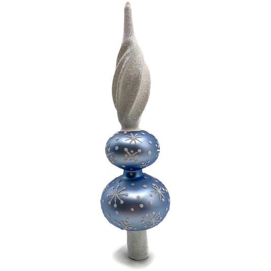 Patricia Breen Miniature Blizzard Finial Light Blue Matte Christmas Tree Topper
