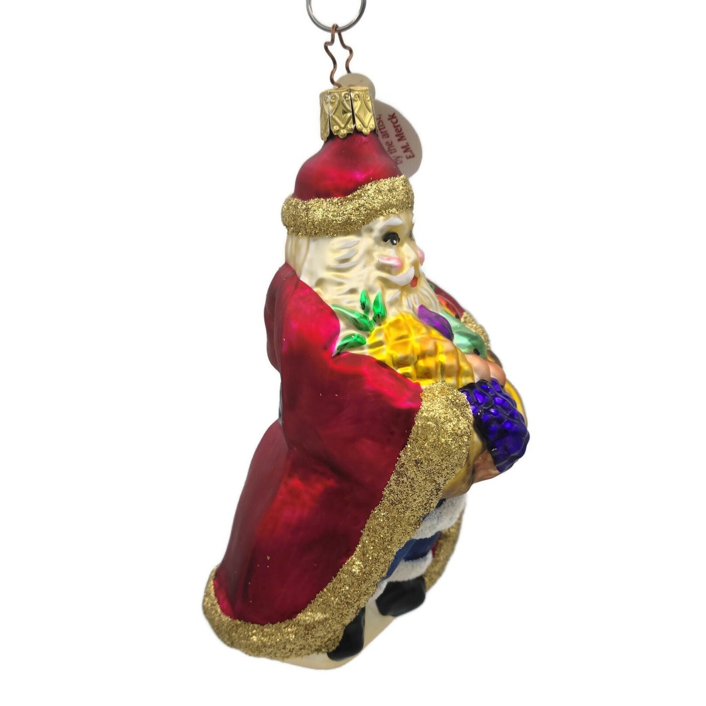Inge Glass Ornament Bountiful Santa Claus Old World Christmas EM Merck Signed