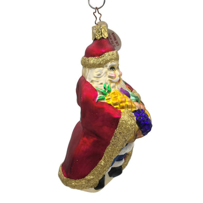 Inge Glass Ornament Bountiful Santa Claus Old World Christmas EM Merck Signed