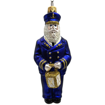Patricia Breen Lighthouse Keeper Santa Claus Blue Nautical Christmas Ornament