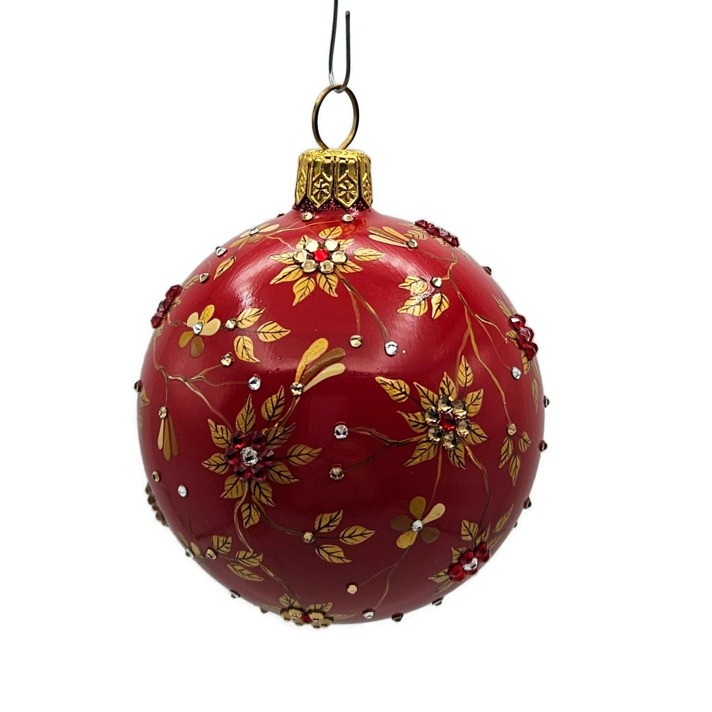 Patricia Breen Beguiling Orb Brinker Red Santa Ball Christmas Tree Ornament 3422