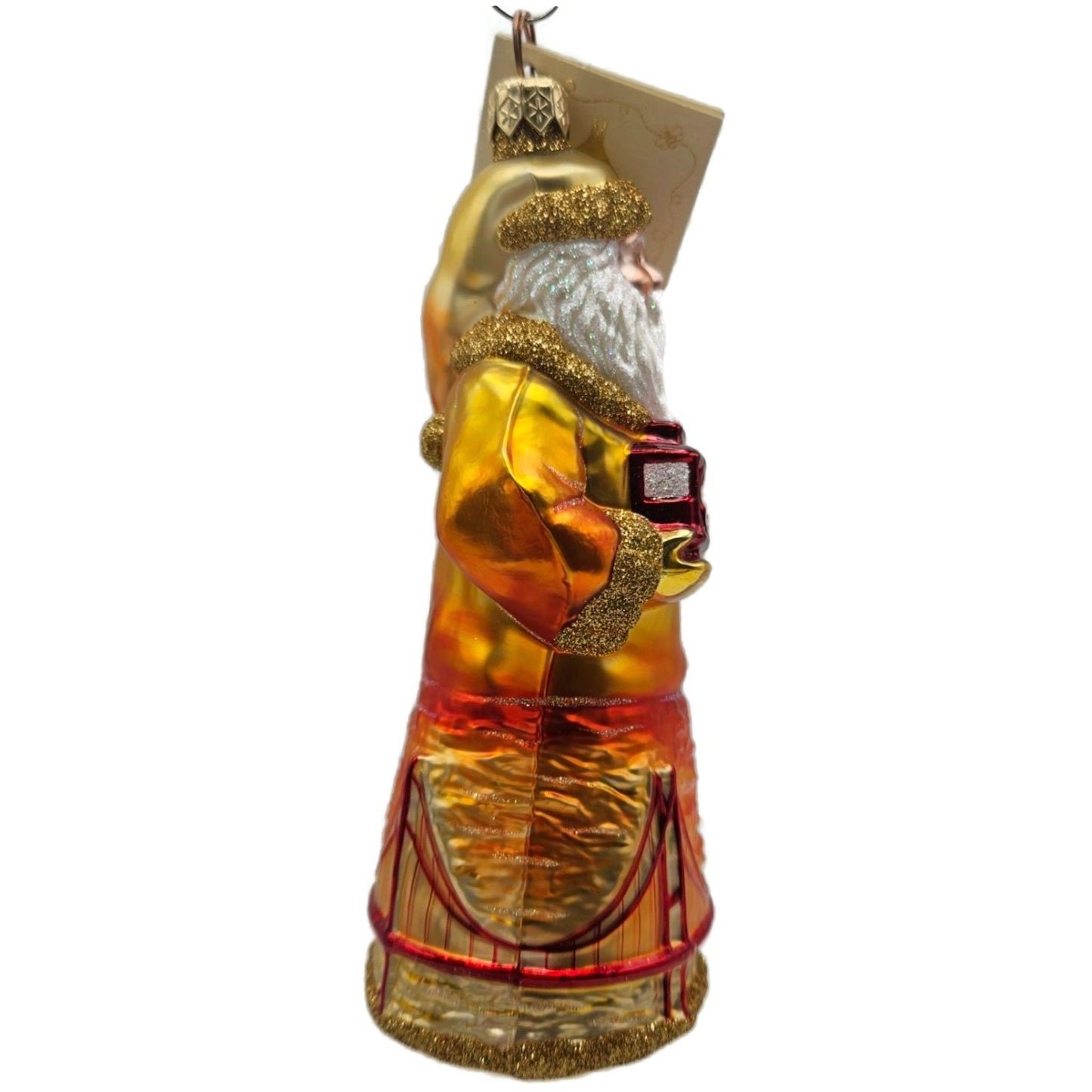 Patricia Breen San Francisco Santa Sunset Gold Trim Christmas Tree Ornament