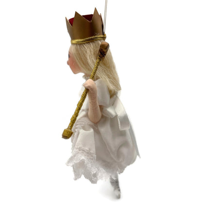 Gladys Boalt Queen Alice White Alice in Wonderland Signed Christmas Ornament