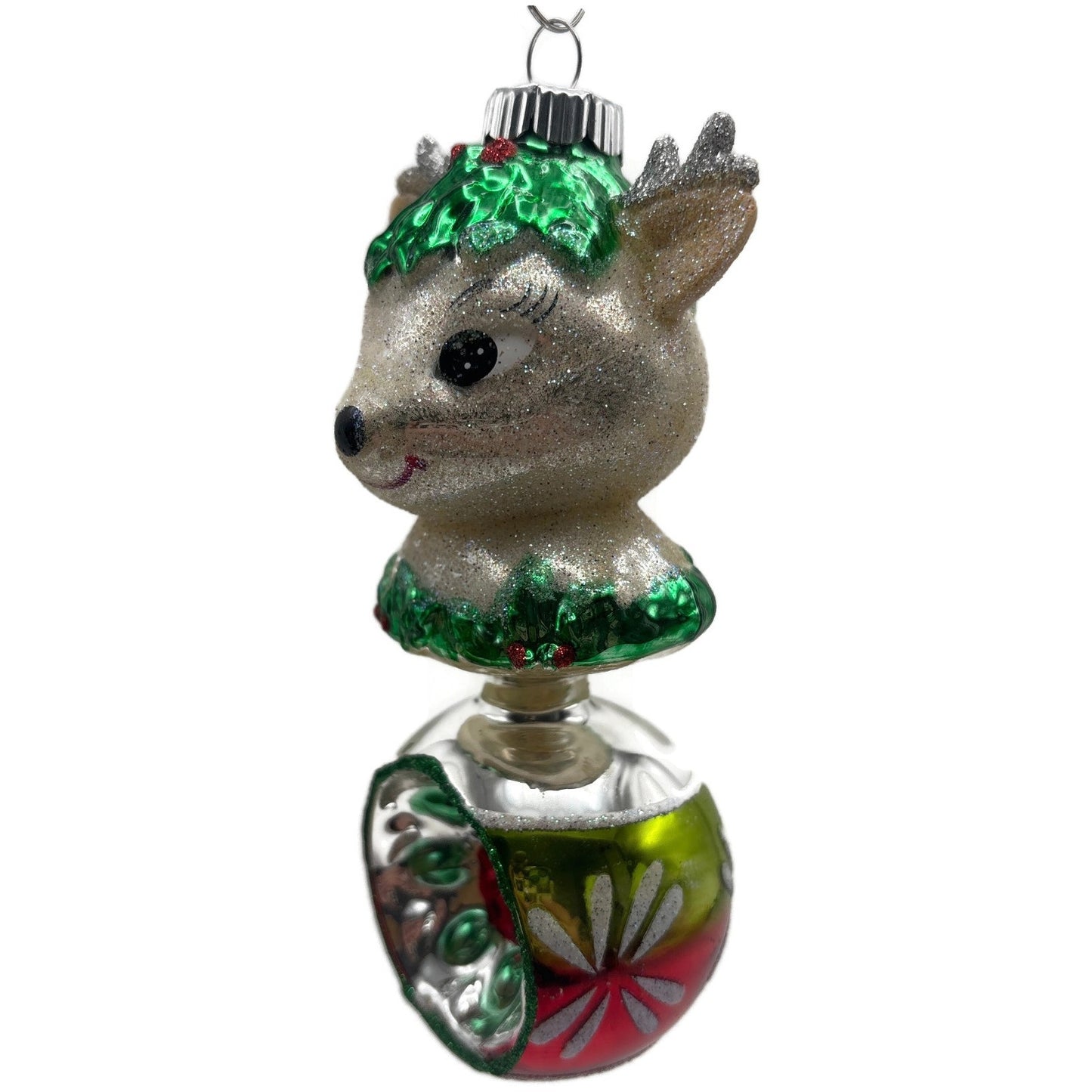 Christopher Radko Shiny Brite Holiday Splendor Santa Deer Christmas Ornament Set