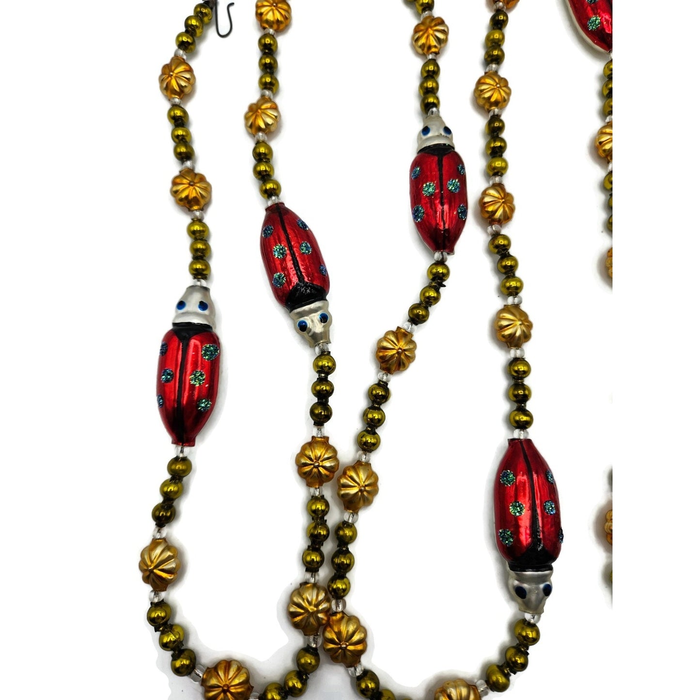 Christopher Radko Garland Ladybug Blossoms Christmas Holiday Ornament 94-453