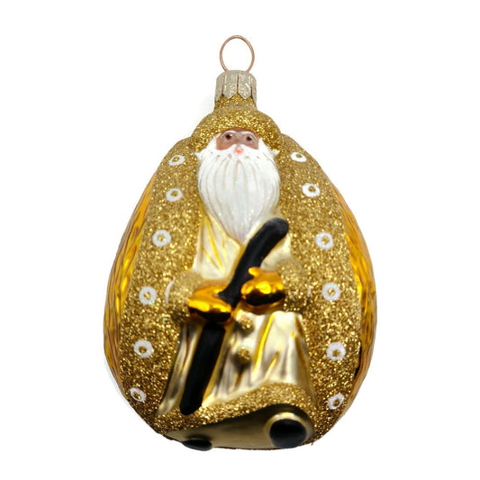 Patricia Breen Santa Ladybug Gold White Glittered Spring Holiday Tree Ornament