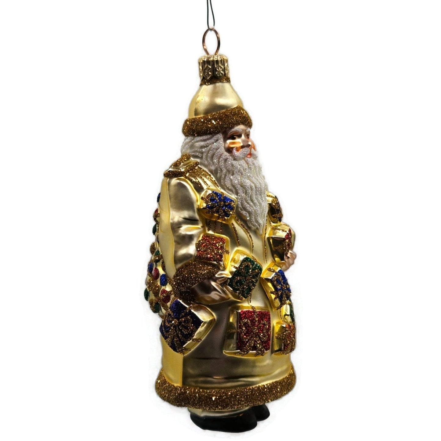 Patricia Breen Portobello Road Santa Claus Gold Presents Christmas Tree Ornament