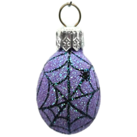 Patricia Breen Miniature Egg Spider Web Purple Halloween Christmas Tree Ornament