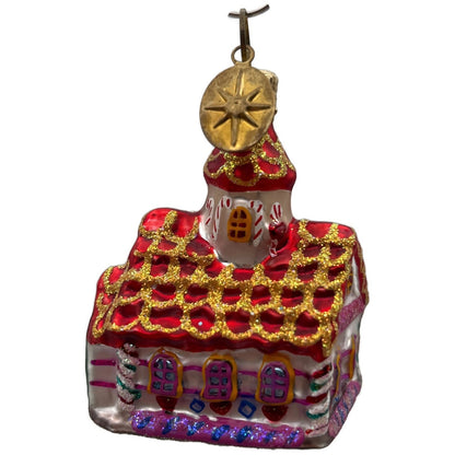 Christopher Radko Gingerbread Chapel Micro Gem Christmas Tree Ornament 01-0798-0