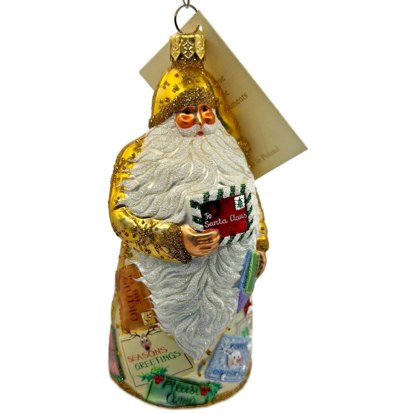 Patricia Breen Dear Santa Reading Letters Snowflakes Christmas Ornament 2412