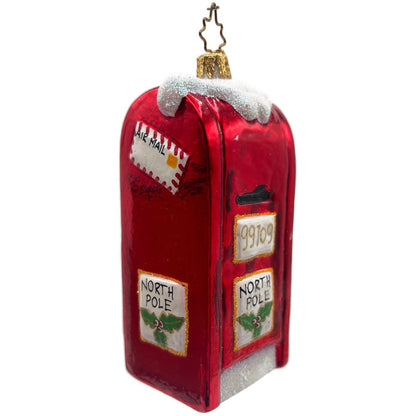 Christopher Radko Post Haste Red Mail Box Christmas Tree Ornament 1012459