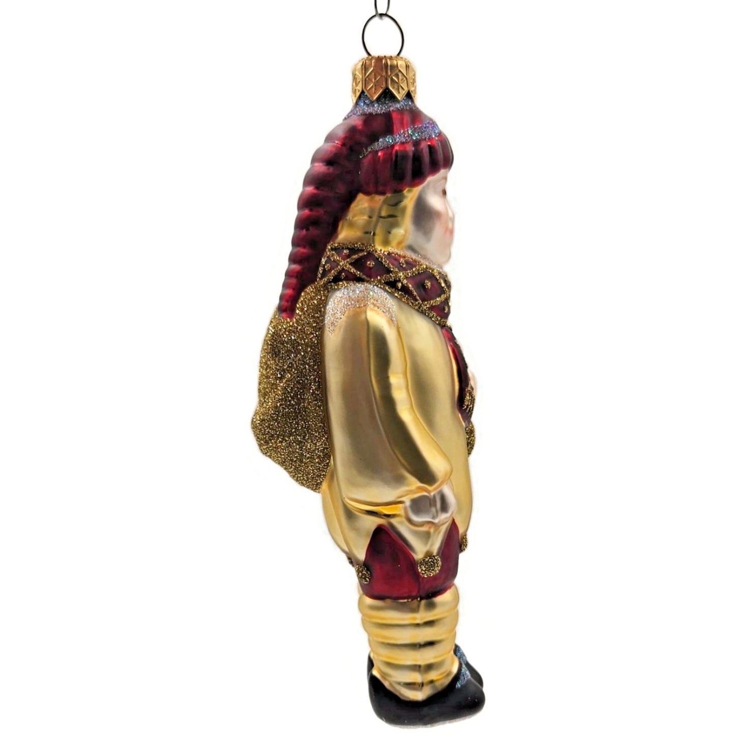 Patricia Breen Jack Frost Bordeaux Gold Glittered Bag Christmas Tree Ornament