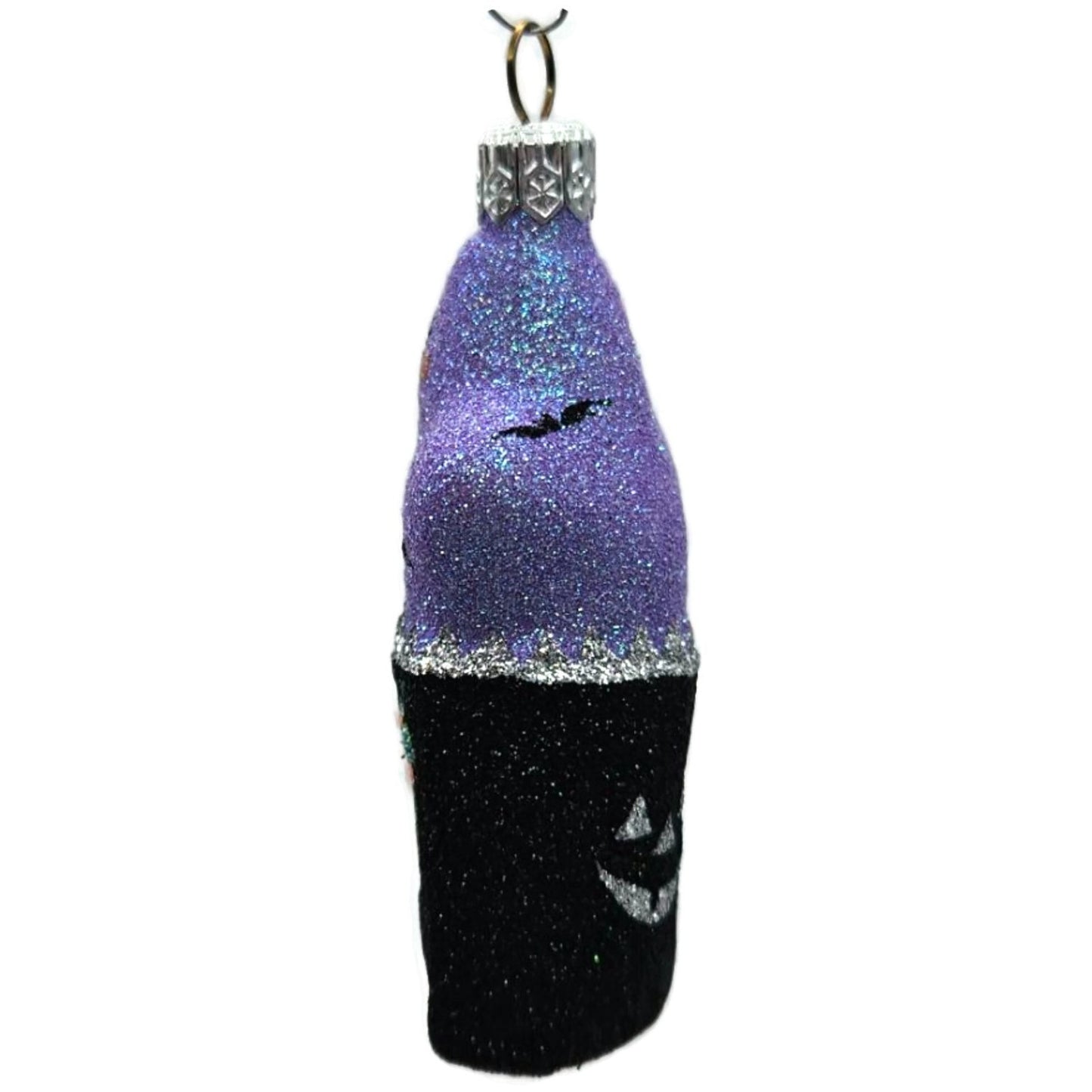 Patricia Breen Treat Seeker Black Bag Violet Ghost Pumpkins Halloween Ornament