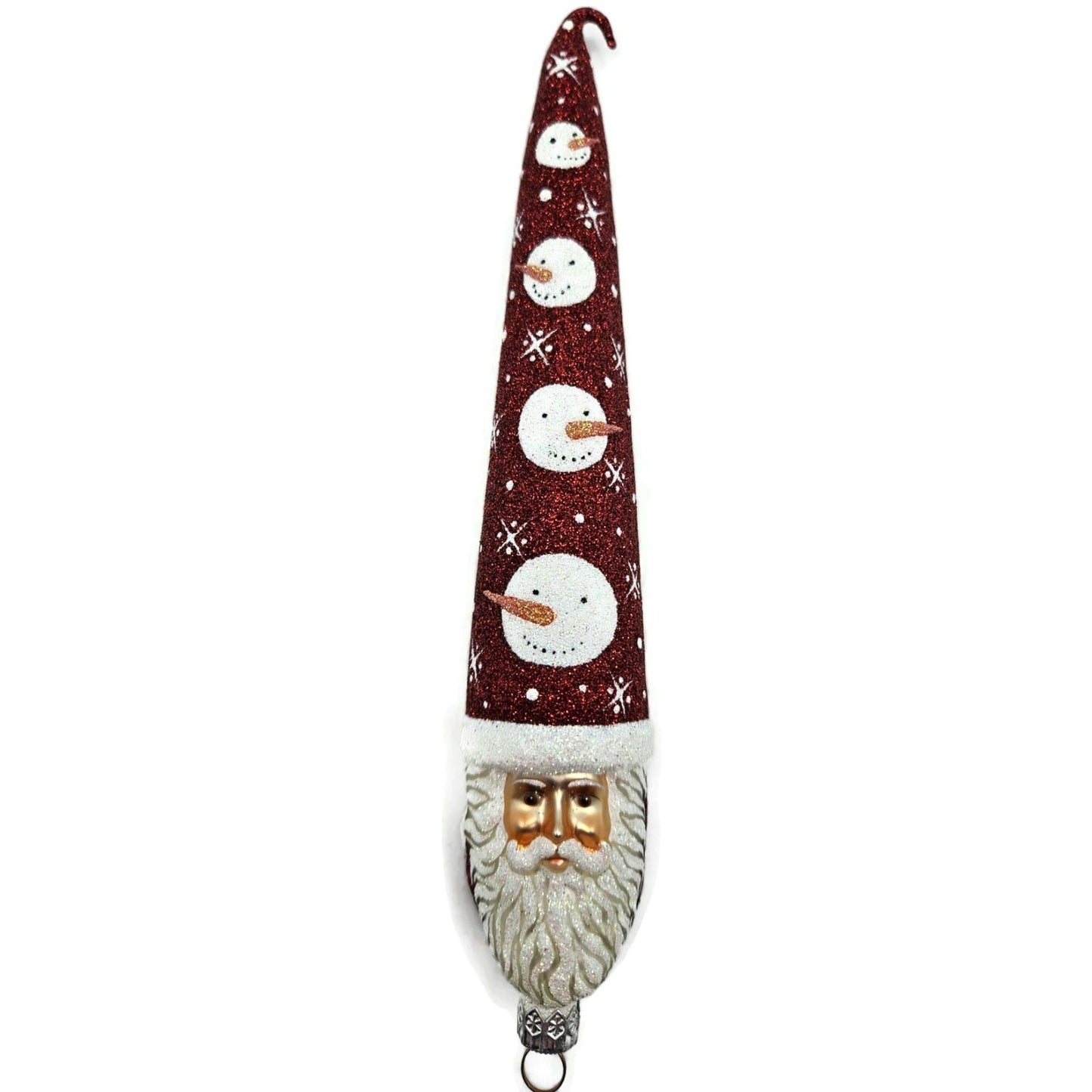 Patricia Breen Bowman Santa Claus Snowfaces Red White Christmas Tree Ornament