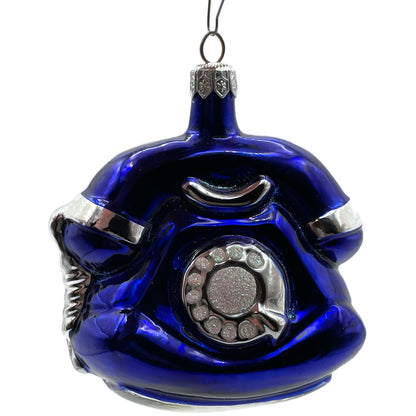 Patricia Breen Fine Phone Cobalt Blue Silver Shiny Christmas Ornament TCS 9439