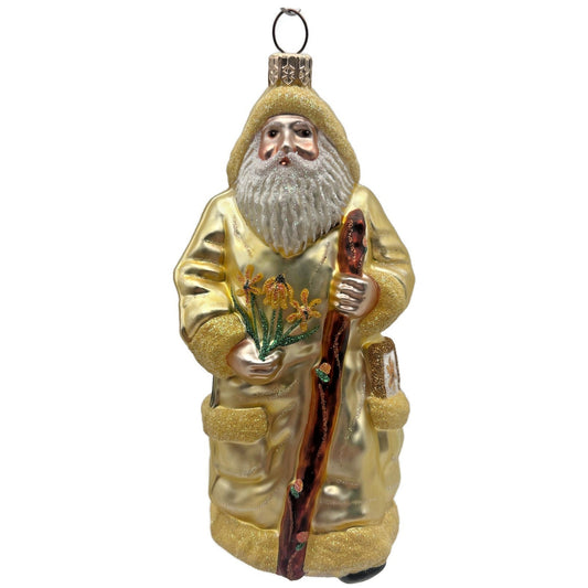 Patricia Breen Santa For Kevin Fall Yellow Flowers Christmas Tree Ornament