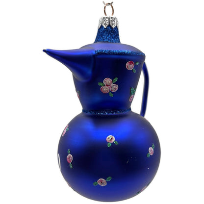 Patricia Breen Sweet Cream Cobalt Blue Pink Flowers Spring Christmas Ornament