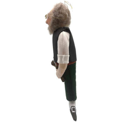 Gladys Boalt Gepetto Pinocchio Black Vest Fabric Christmas Ornament Signed