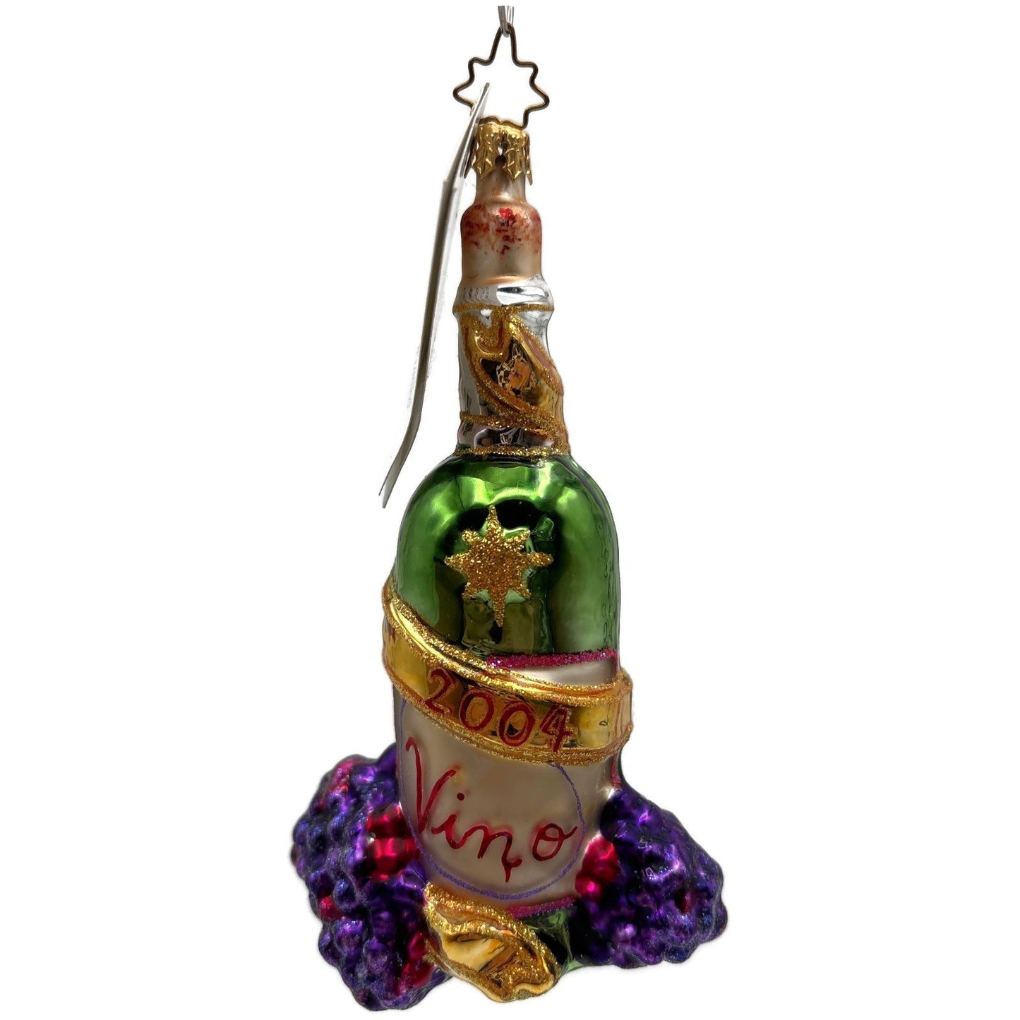 Christopher Radko A Vintage Year 2004 Wine Bottle Christmas Ornament 1010931