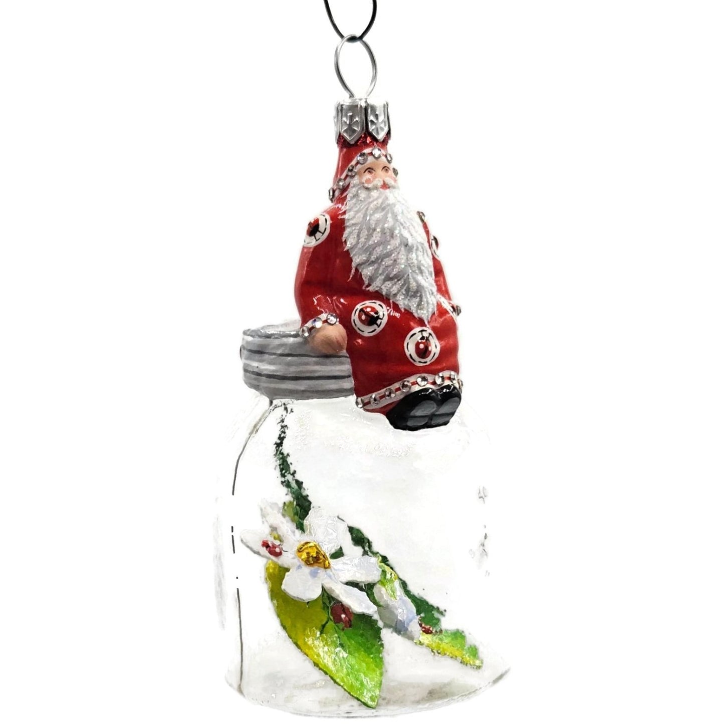Patricia Breen Menthe Santa Claus Ladybug Flowers Spring Christmas Tree Ornament