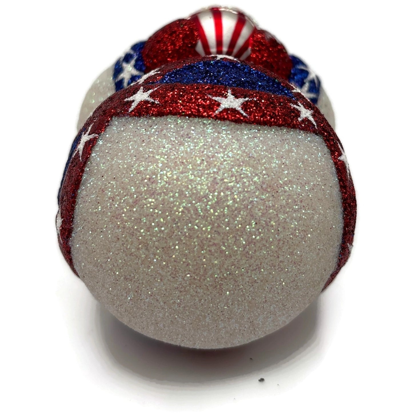 Patricia Breen Faberge Snowman Patriotic Striped Hat Stars Christmas Ornament NM
