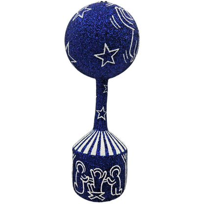Patricia Breen Keiths Christmas Blue Angel Stars Stripe Nativity Scene Ornament