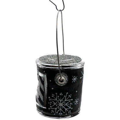 Patricia Breen Colorful Quarts Black Shiny Rim Snowflakes Christmas Ornament