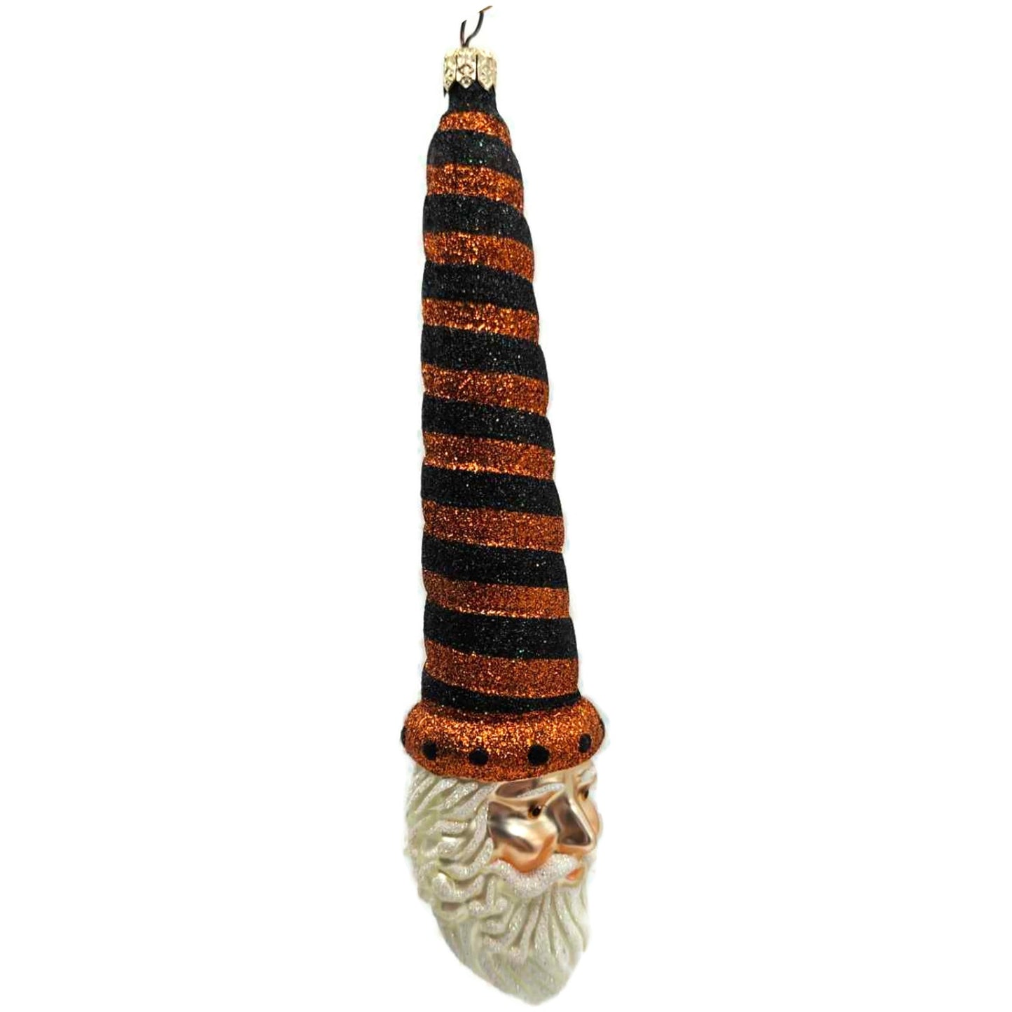 Patricia Breen Sucre Santa Halloween Black Orange Stripe Christmas Ornament 2038