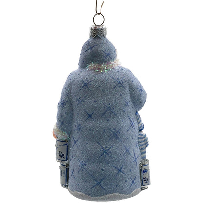 Patricia Breen Ornament Painterly Santa Chinoiserie Blue Striped Christmas Tree