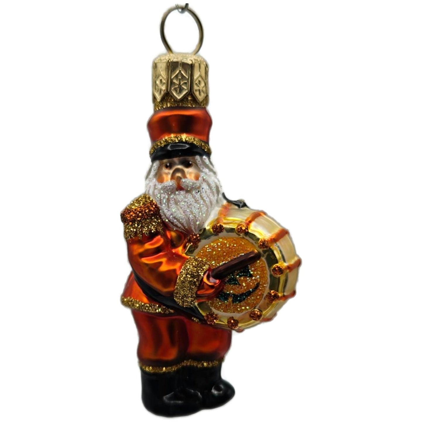 Patricia Breen Drummer Santa Halloween Orange Pumpkins Christmas Ornament 2145