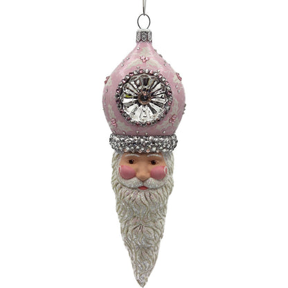 Patricia Breen Vendome Claus Pink White Reflector Christmas Ornament CATZ Rare