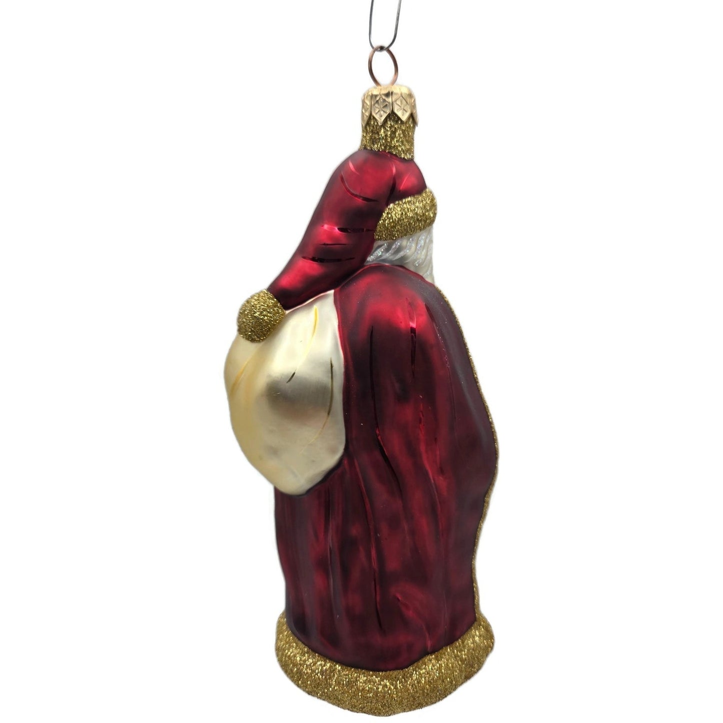 Patricia Breen Jordan Santa Claus Bordeaux Gold Christmas Holiday Tree Ornament