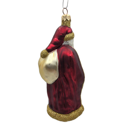 Patricia Breen Jordan Santa Claus Bordeaux Gold Christmas Holiday Tree Ornament