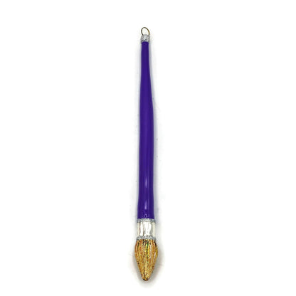 Patricia Breen Let's Paint Purple Artist Brush Glass Christmas Ornament 2673