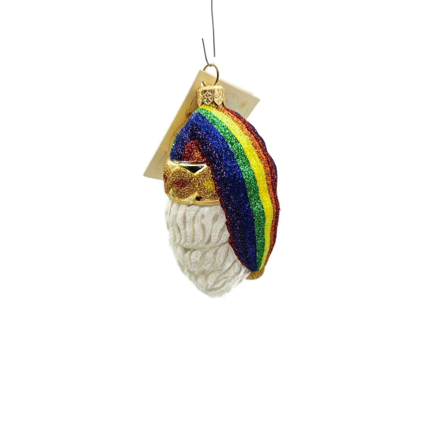 Patricia Breen Sparkle Plenty Rainbow Santa Claus Head Christmas Tree Ornament