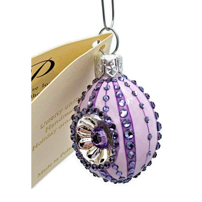 Patricia Breen Miniature Egg Surprise Reflector Lavender Easter Holiday Ornament