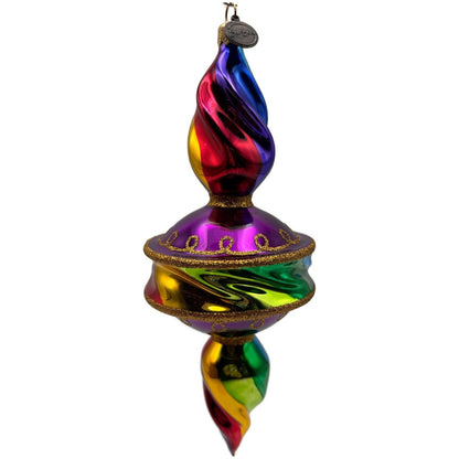 BluBom Vivid Rhapsody Drop Rainbow Swirl Purple Christmas Tree Ornament 2022-392