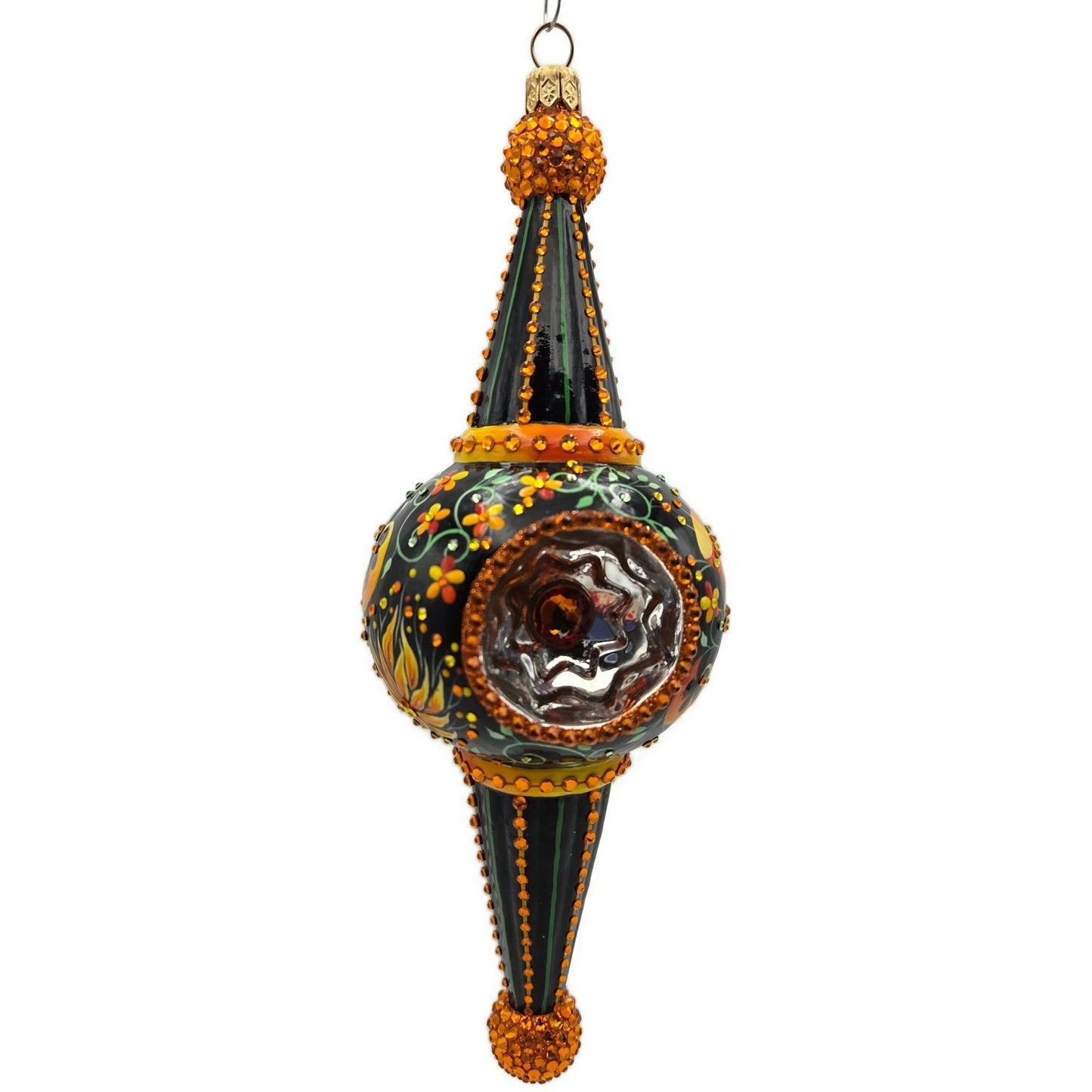 Patricia Breen Looking Glass Russian Fairy Tale Black Christmas Tree Ornament