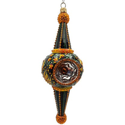 Patricia Breen Looking Glass Russian Fairy Tale Black Christmas Tree Ornament