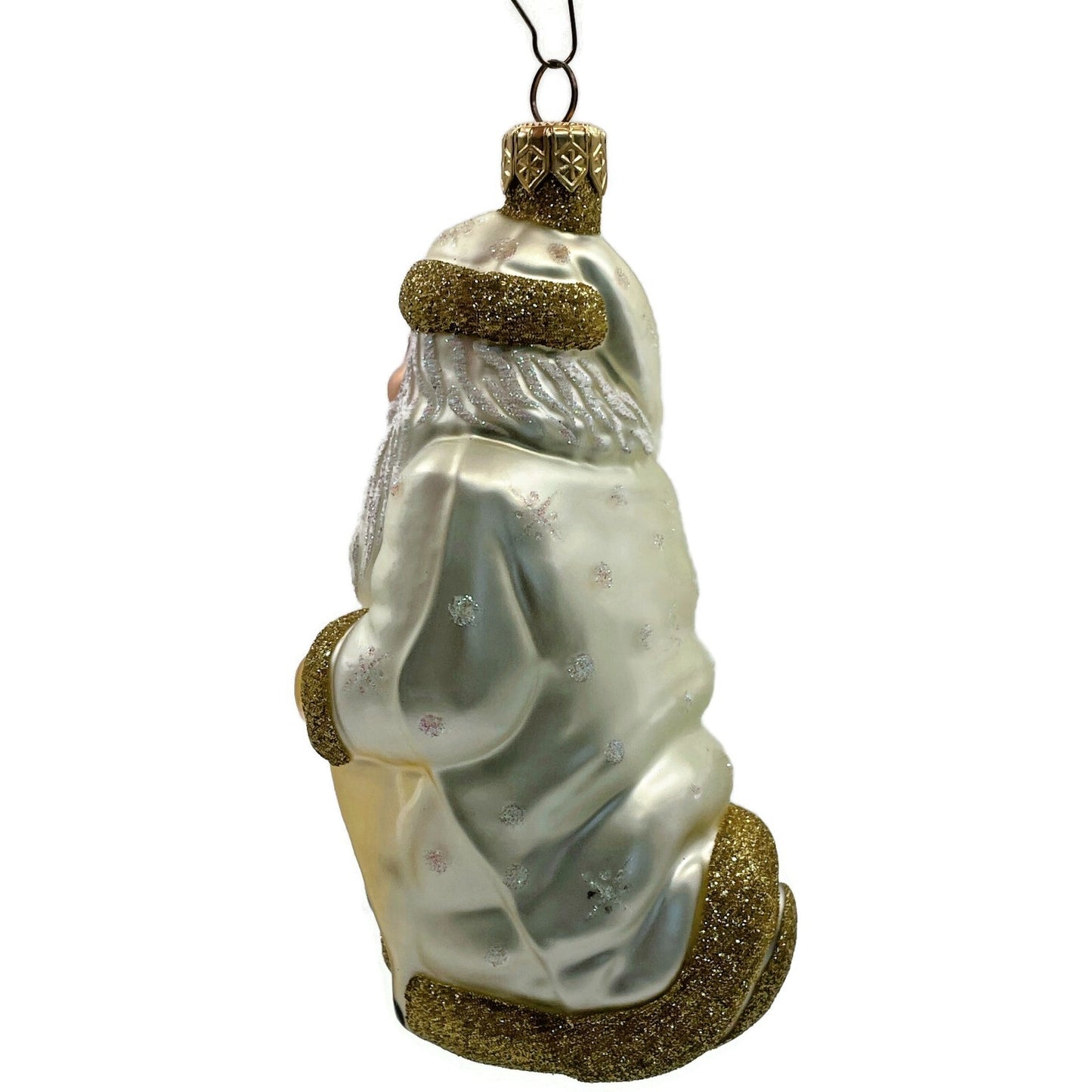 Patricia Breen Santa and Sarenka Pearl Dots Snowflakes Christmas Tree Ornament
